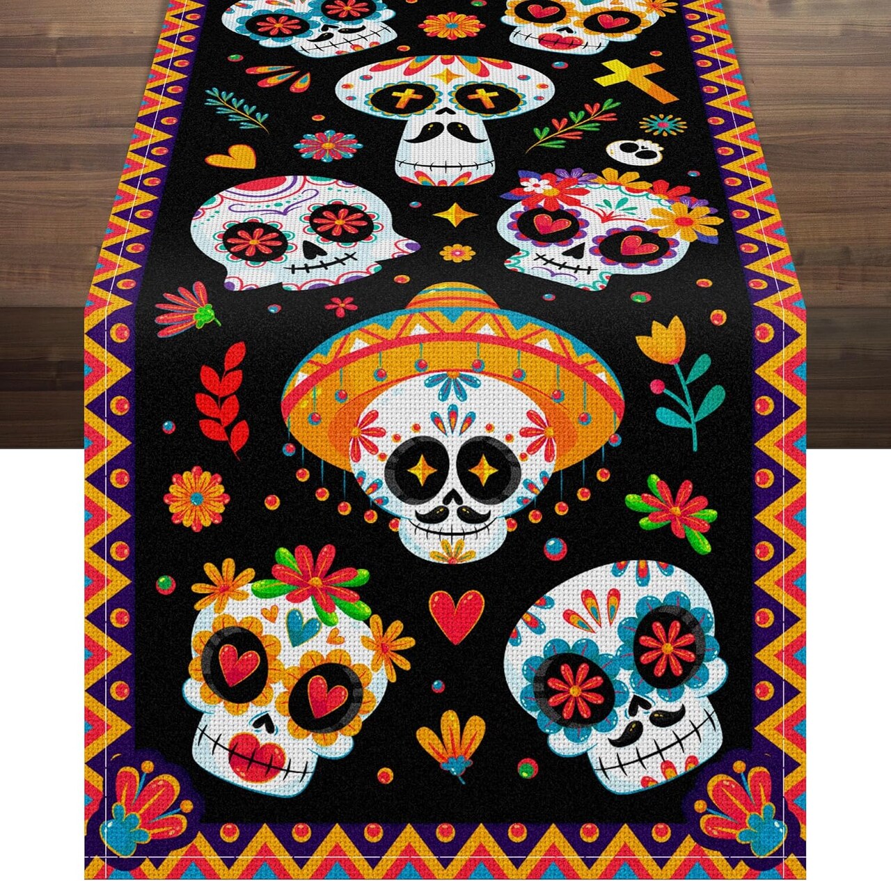 Day of The Dead Table Runner Dia de Muertos Table Runner Mexican Day of The Dead Decorations Sugar Skull Decor Dia De Los Muertos Party Table Decorations